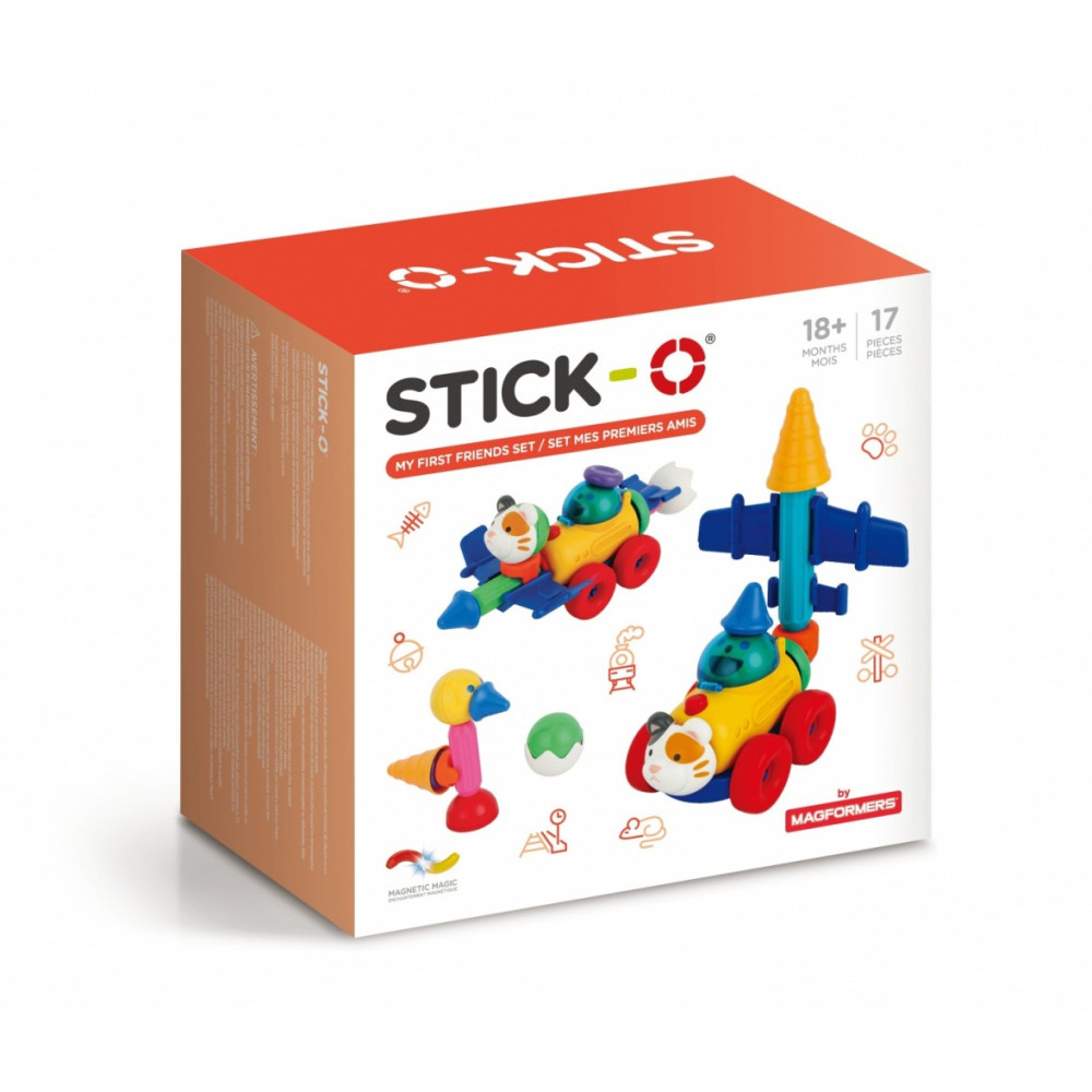 Magnetiska byggklossar Stick-O set med vänner 17 delar Magnetiska byggklossar Stick-O set med vänner 17 delar