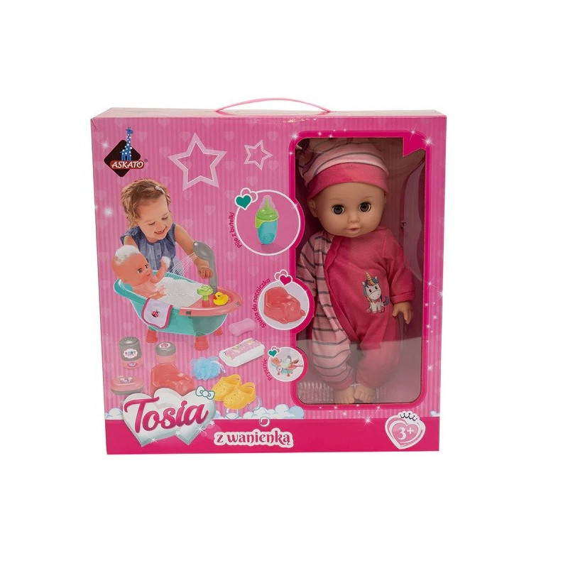 Dockan Tosia med badkaret