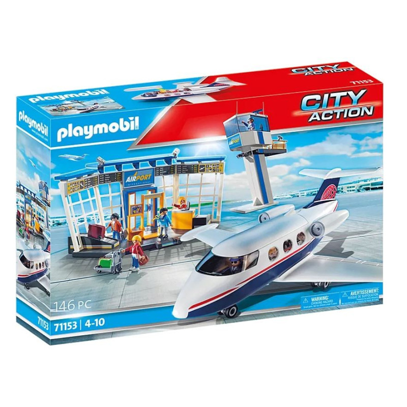 Set med figurer City Action 71153 flygplats med flygplan
