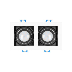 YOP 2 dekorativ ram för spotbelysning, MR16/GU10 max 2x50W, justerbar vit+svart