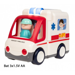 Ambulans med musik och ljus