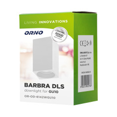 BARBRA DLS GU10 downlight max 50W, IP20, fyrkantig, vit, aluminium