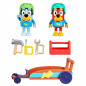 Set med Bluey gokart + 2 valparfigurer