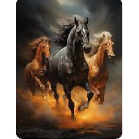 Diamantmosaik - tre galopperande hästar