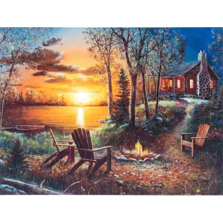 Diamantmosaik - eldstad