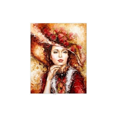 Diamantmosaik - kvinna i hatt