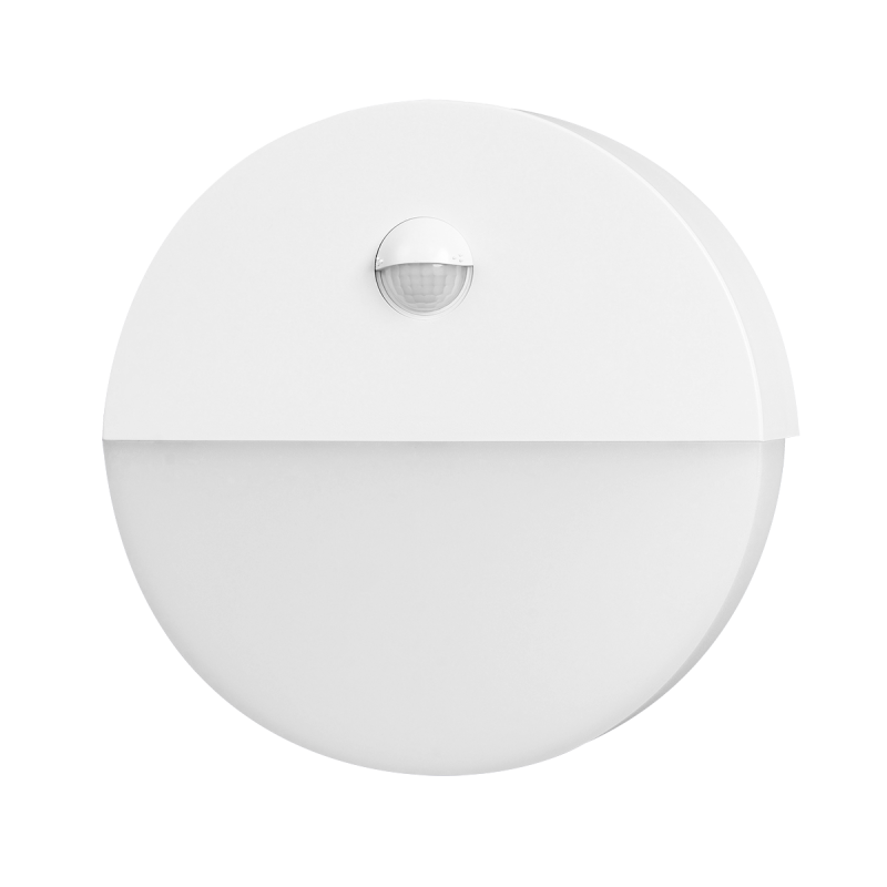 HALIT LED 10W, trädgårdsarmatur med rörelsesensor 140 grader, 600lm, IP65, 4000K, IK10, vit