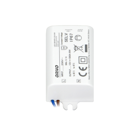 Nätdel MINI för LED i dosa 12VDC 6W, IP67, 55/29,5/22mm