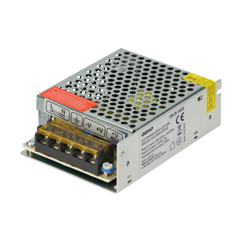 Nätadapter öppen ram 12VDC 60W, IP20