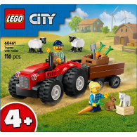 Klocki city 60461 czerwony traktor z przyczepą i owcą