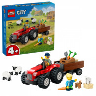Klossar city 60461 röd traktor med släpvagn och får