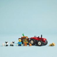 Klocki city 60461 czerwony traktor z przyczepą i owcą