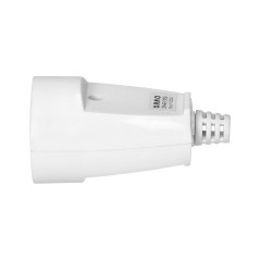 Uppackningsbart enkelt bärbar uttag, 16A, 250V, 2P+Z, vit