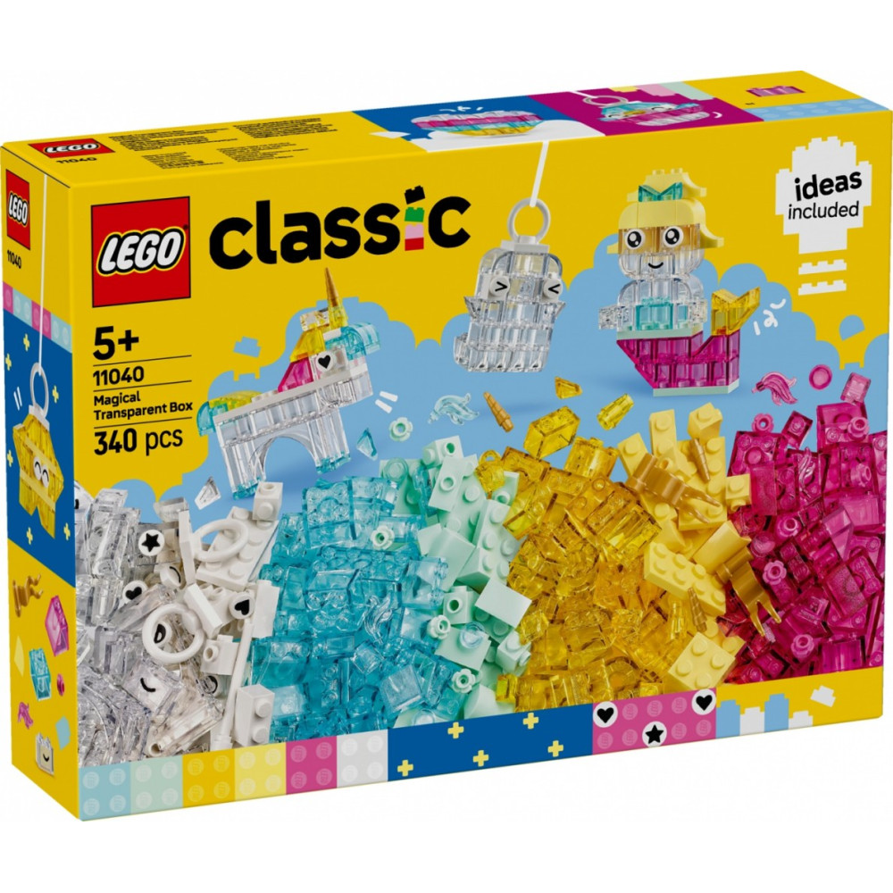 Klocki classic 11040 magiczny zestaw z przezroczystymi klockami