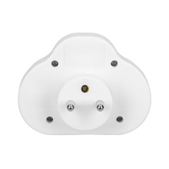 Grenuttag 2x2P+J med strömbrytare, vit