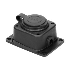 Förgreningsdosa med stänkskydd och stöttålig, IP44, 1 uttag 2P+Z, 16A, 230V AC, gummi, icke-brännbar