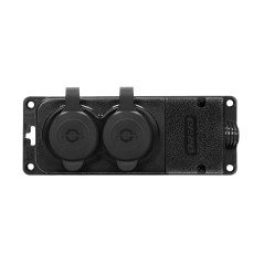Grenuttagssplitter, stänksäker och stöttålig, IP44, 2 uttag 2P+Z, 16A, 230V AC, gummi, icke brandfarlig