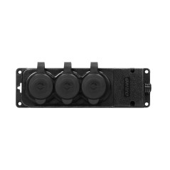 Grenuttagssplitter, stänksäker och stöttålig, IP44, 3 uttag 2P+Z, 16A, 230V AC, gummi, icke-brandfarlig | HandlaSmidigt.se