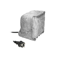 Trädgårdsuttag STEN, 4x2P+Z (schuko), gummikabel H07RN-F 3x1,5mm², 3m, 2 driftlägen: automatisk (max. 1100W)/manuell (max.