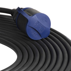 Förlängningssladd för verkstad, stänksäker IP44, 1x2P+Z (schuko) 30m, oljebeständig gummikabel H07RN-F 3x1,5mm², 230VAC/16A.