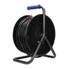 Förlängningssladd, 4 uttag 2P+Z, PVC-kabel H05VV-F 3x1,5mm², längd - 50m, FASTA UTTAG, termisk, strömbananskydd.