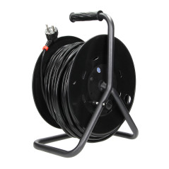 Förlängningssladd med 4 uttag 2P+Z (Schuko), PVC-kabel H05VV-F 3x1,5mm², längd - 50m, FASTA UTTAG, termisk, spårskydd.