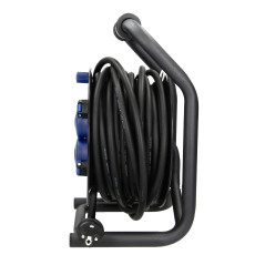 Förlängningssladd professionell IP44, 4 uttag 2P+Z (schuko), oljebeständig gummikabel, H07RN-F 3x2,5mm2, längd 20m, undvik