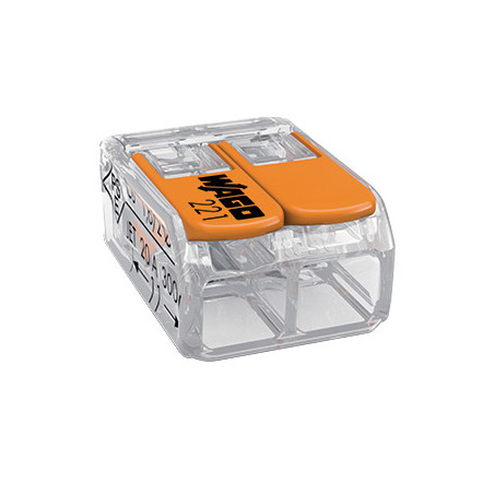 Anslutningsklämma Wago 2-ledad, modell: 221-412, från 0,20-4,00mm2, 5 st.