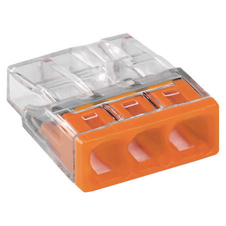 Anslutningsklämma Wago 3-ledad, modell: 2273-203, från 0,5-2,50mm2, 5 st.