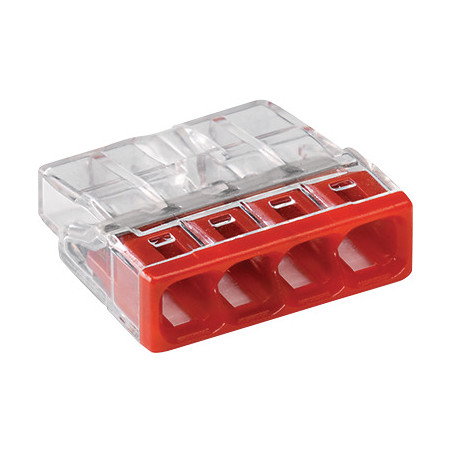 Anslutningsklämma Wago 4-polig, modell: 2273-204, från 0,5-2,50mm2, 5 st.