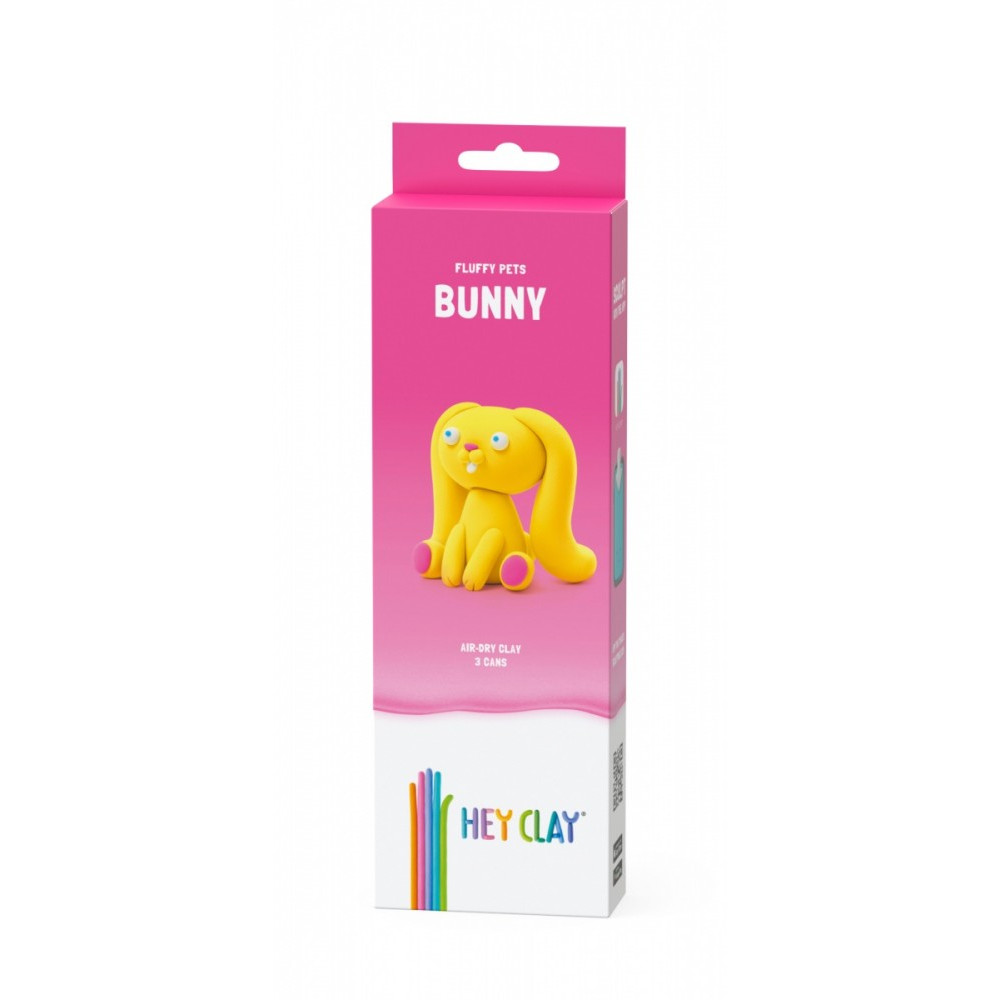Plastilina hey clay figurin av fluffiga djur, kanin