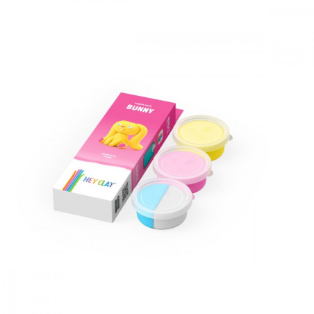 Plastilina hey clay figurin av fluffiga djur, kanin