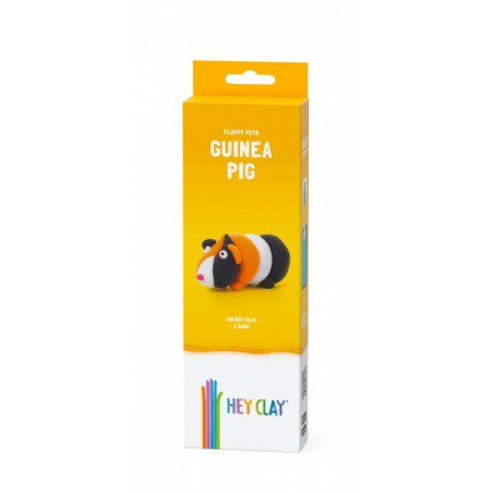 Plastilin hey clay figurin av fluffiga djur, marsvin