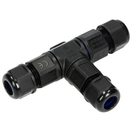 Kabelförgrening T-kontakt IP68, 3x4mm², 450V/25A