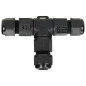 Kabelförgrening T-kontakt IP68, 3x4mm², 450V/25A