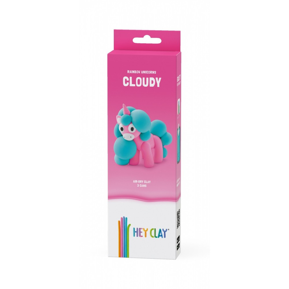 Plastilin hey clay enhörningar 3-pack, molnig