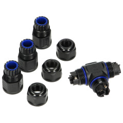 Kabelförgrening T-kontakt IP68, 3x4mm², 450V/25A