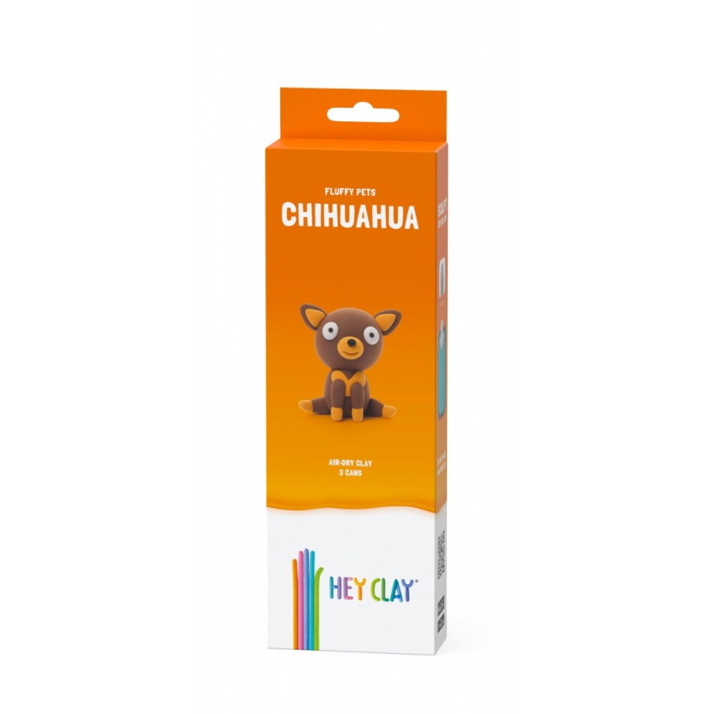 Plastilinler hey clay figurerar fluffiga djur, chihuahua