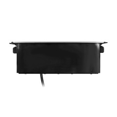 Möbeluttag med utdragbart uttag från bordsskivan med platt fräst kant, USB-laddare och 2m kabel, 3 uttag av typ E, 2 x USB (2,4A