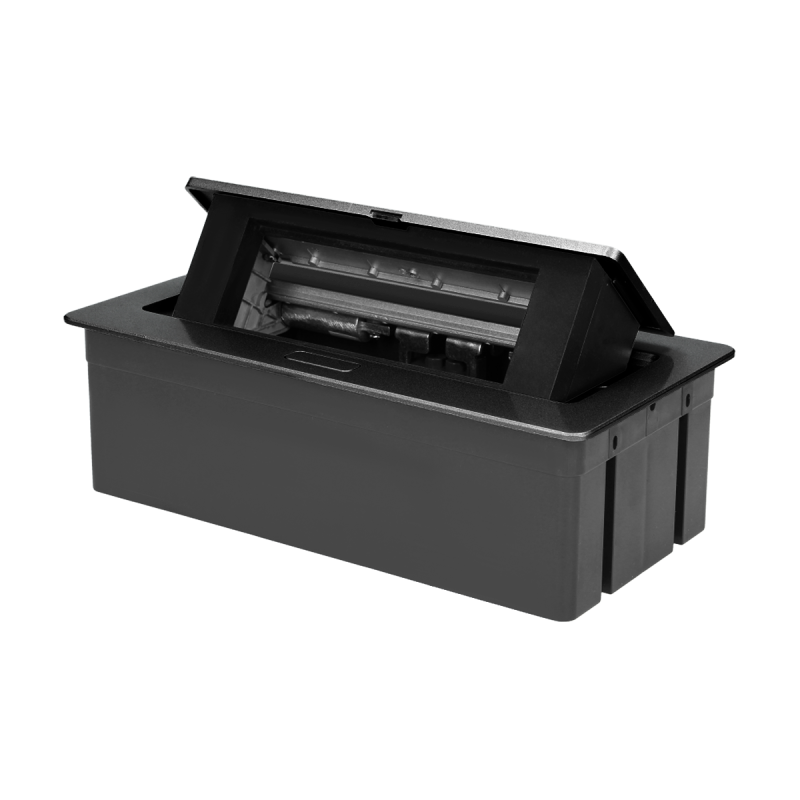 ENHET Möbelkassett infälld i bänkskivan med integrerad PVC-ram för moduluttag 3 x 45x45 mm eller 6 x 22,5x45 mm, kabel 1,5 m.