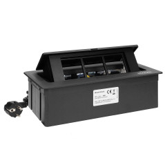 ENHET Möbelkassett infälld i bänkskivan med integrerad PVC-ram för moduluttag 3 x 45x45 mm eller 6 x 22,5x45 mm, kabel 1,5 m.