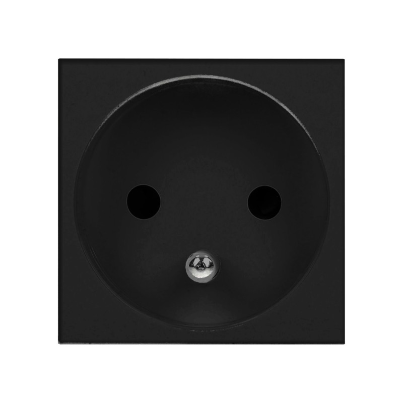 NEXANS FR, modulärt uttag 45x45mm 1x2P+Z, typ E fransk, 16A 250V, svart