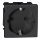 NEXANS GS, modulärt uttag 45x45mm 1x2P+Z, typ F schuko, 16A 250V, svart