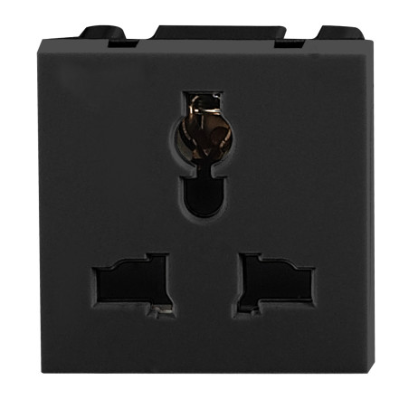 NEXA UK, modulärt uttag 45x45mm 3-poligt multifunktionellt, 10A, 250V, svart