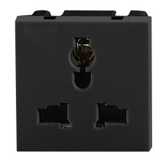NEXA UK, modulärt uttag 45x45mm 3-poligt multifunktionellt, 10A, 250V, svart | HandlaSmidigt.se