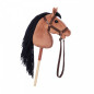 Häst på pinne hobby horse hoppihorse a3 bay - mörkbrun, fuxfärgad.