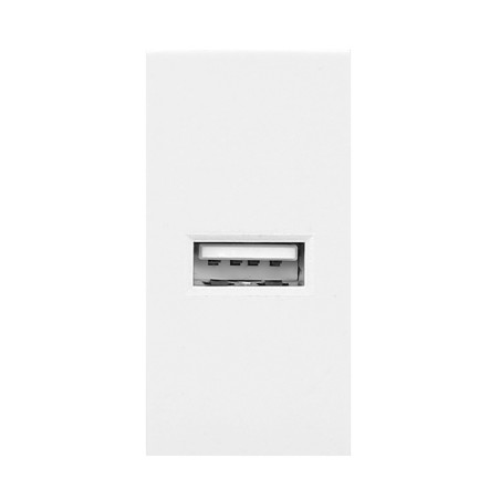 NÅGON USB, modulär port 22,5x45mm med USB-laddare, 2,1A 5V DC, vit