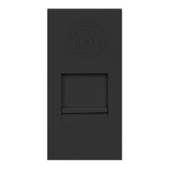 Några RJ11, modulärt telefonuttag 22,5x45mm RJ11, svart