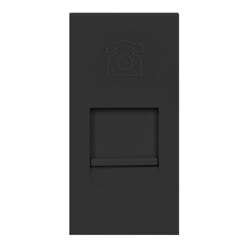 Några RJ11, modulärt telefonuttag 22,5x45mm RJ11, svart