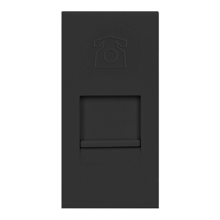 Några RJ11, modulärt telefonuttag 22,5x45mm RJ11, svart